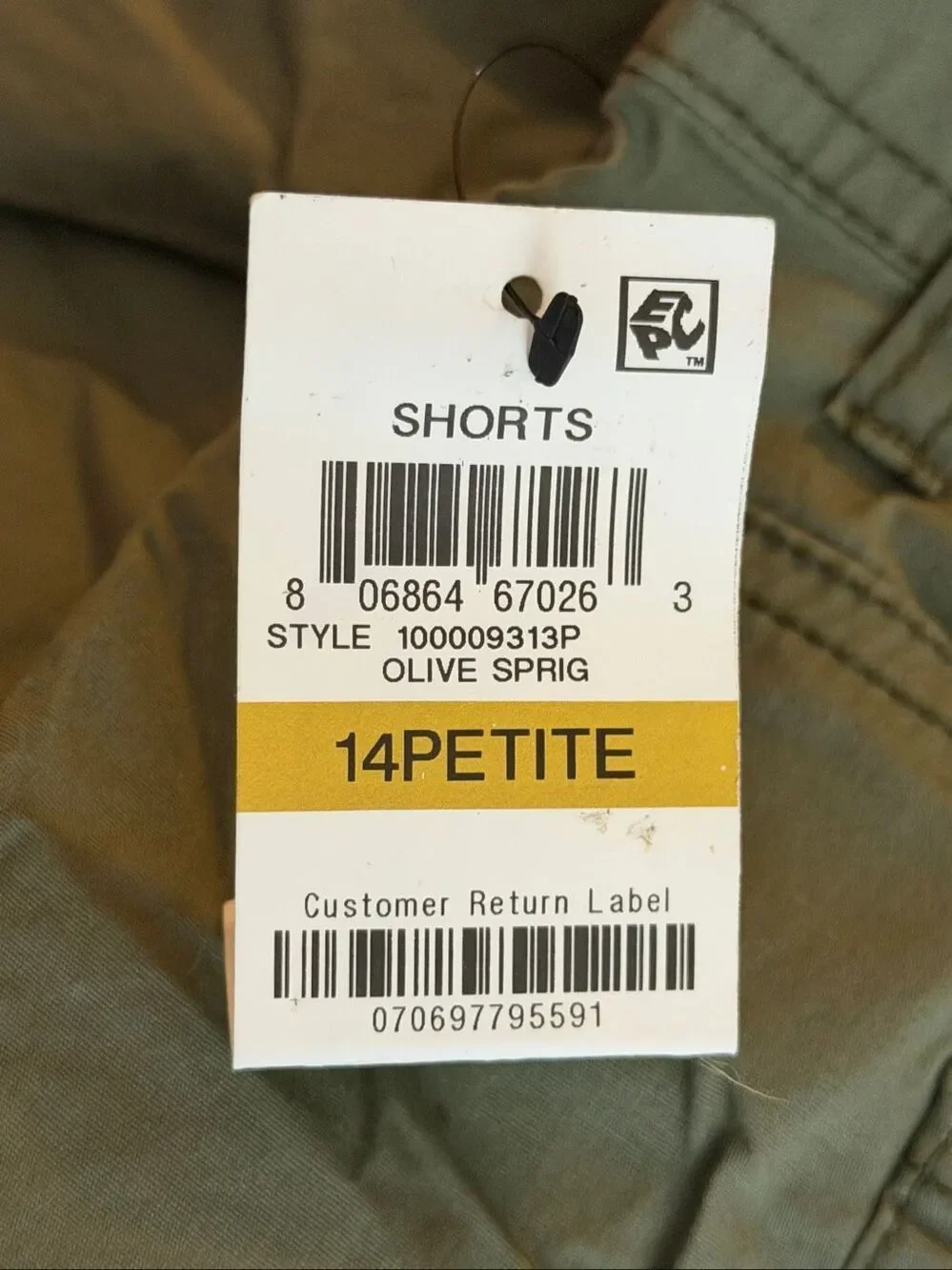 Style & co olive green Bermuda shorts size 14 petite